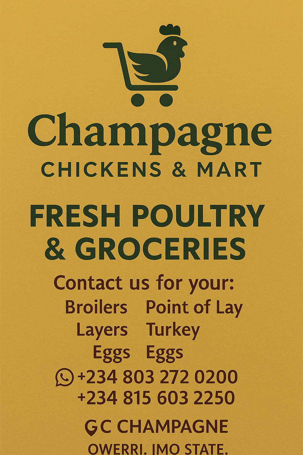 Champagne Chickens and Mart
